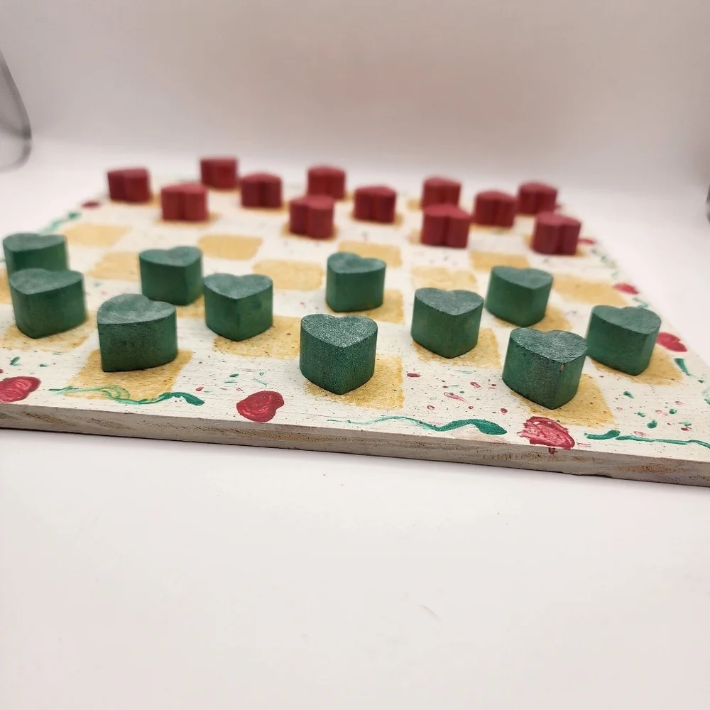 Handmade Wooden Checkers Board Game 9x9